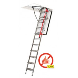 FAKRO Sulankstomi metaliniai palėpės laiptai su ugniai atspariu dangčiu, 360 cm, LMF 60